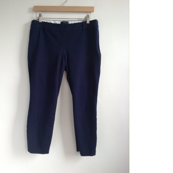 J.Crew Minnie Pant Stretch Cotton Cropped Skinny Twill Dark Navy Blue 6 - Picture 3 of 11